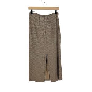 Vintage Via Max Micro Print‎ Front Slit Midi Skirt Brown Midi Pencil Size 11